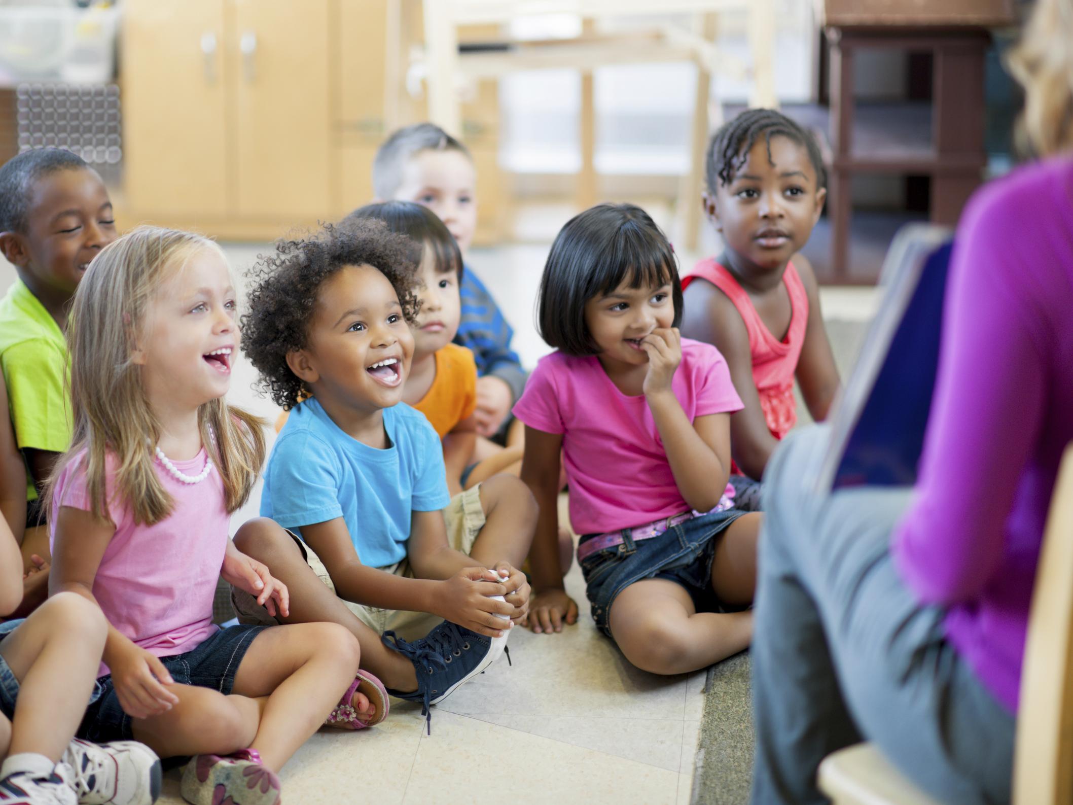 Children listening to a book